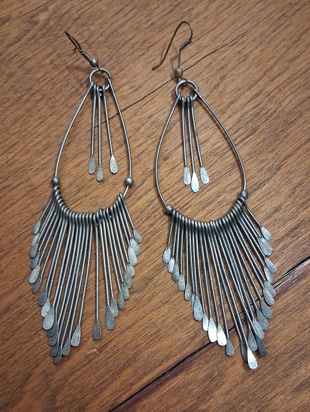 Vintage Boho Paddle Fringe Statement Earrings Teardrop Chandelier Dangle